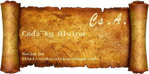 Csáky Alvina névjegykártya